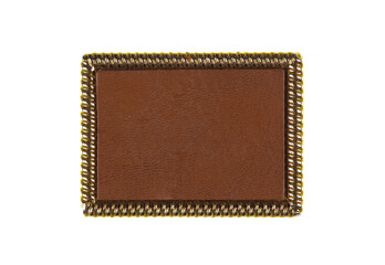 classic rectangular gilded frame isolated on white background
