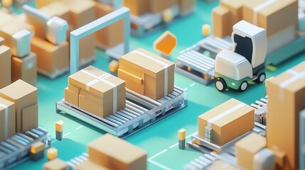 Automated Warehouse System Efficiently Moves Packages