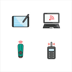 Electronic devices icon design vector symbol set table and remote