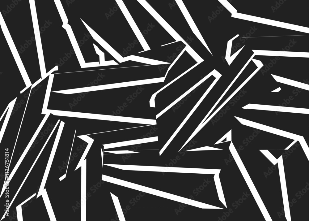 Poster abstract background with irregular stripe and zigzag line pattern. abstract raw and irregular stripe