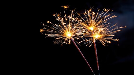 Fototapeta premium Celebratory fireworks display urban night sky photography festive atmosphere close-up view