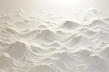 Abstract white wave background. Minimal white graphic wallpaper. 2D Illustration.
