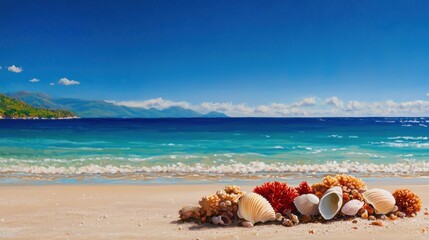 Beachfront coral reef exploration tropical island scenic view coastal environment nature's beauty