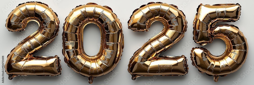 Poster Gold foil balloons shaped like the numbers 