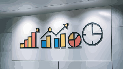 economy growth chart sign symbol illustration