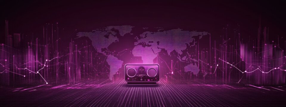 Global Connectivity and Digital Audio Streaming: A Futuristic Soundscape Vision - Powered by Adobe