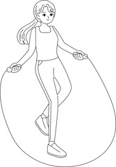 woman exercising outline coloring printable