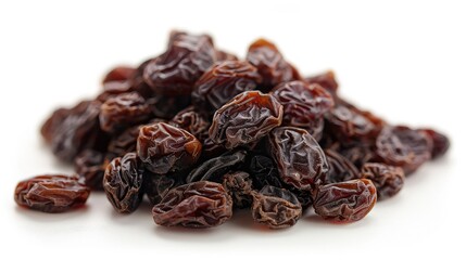 A sweet and chewy raisin, isolated on a white background