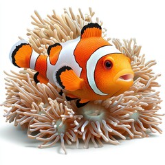 Colorful clownfish swimming amidst vibrant sea anemones in a coral reef ecosystem