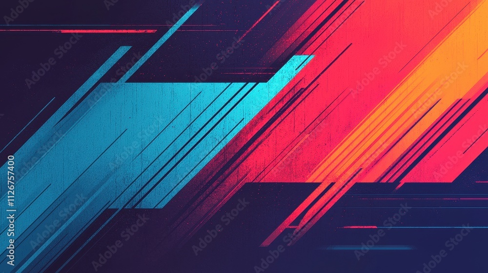 Aufkleber vibrant abstract background with diagonal lines and bold color gradients