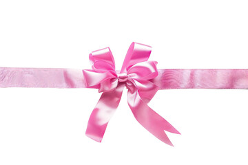Charming Pink Gift Ribbon Bow Isolated on Transparent Background