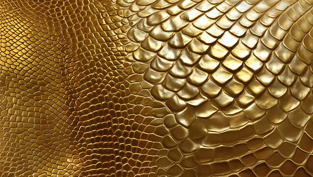 Background of the golden skin of a snake, alligator. Dragon scale texture.