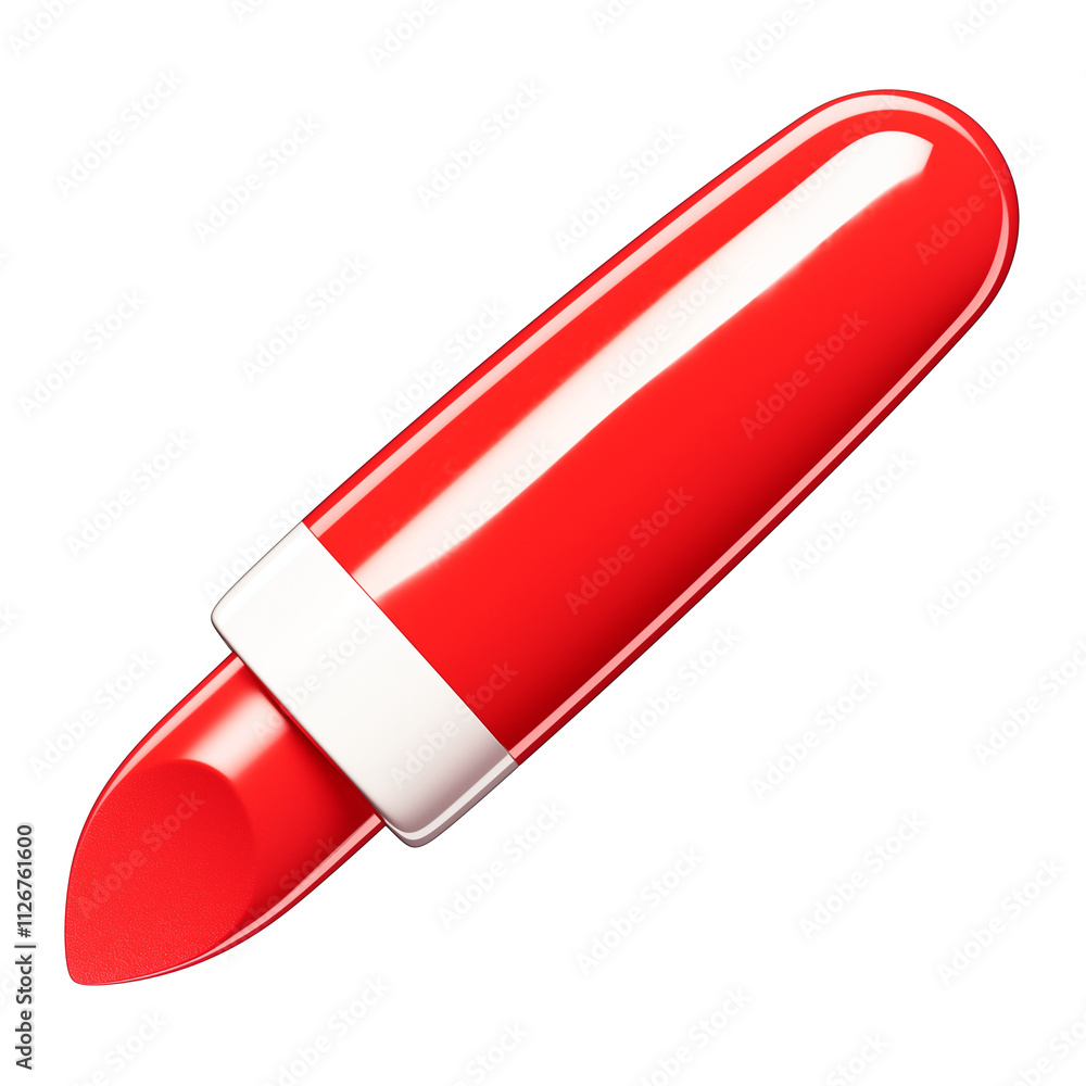 Poster red lipstick with sleek design isolated on transparency background, showcasing its vibrant color and