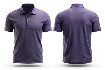 A casual polo shirt mockup with the front and back views highlighted side by side, designed for retail and e-commerce visual