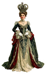 Obraz premium PNG A queen victorian costume fashion classic.