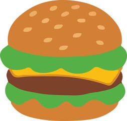 Burger icon vector on white background.