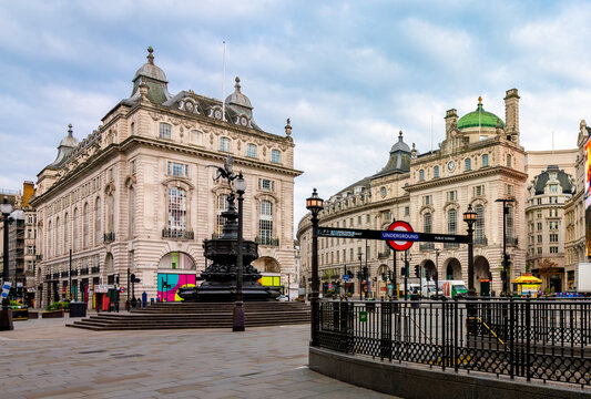 Underground entrance on Piccadilly circus, London, UK