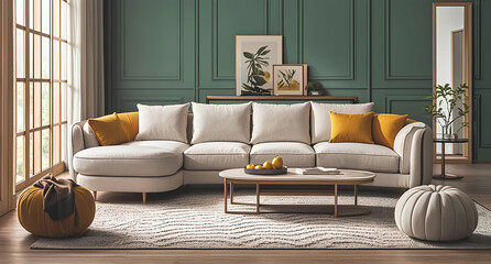 A modern and stylish living room interior