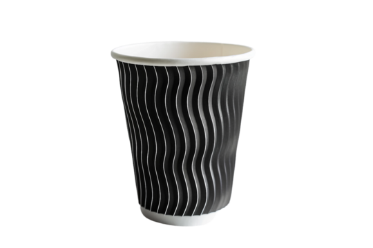 Stylish ripple wallpaper cup ideal for beverages with an artistic flair isolated on transparent background