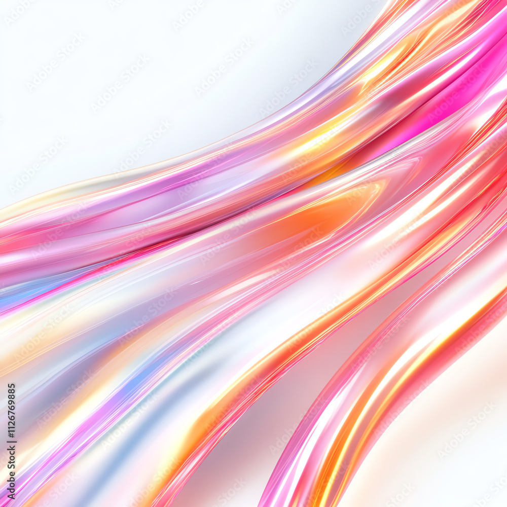 Poster vibrant abstract waves of color flowing in smooth patterns with a modern feel.