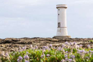 La Tour des Anglais situ&eacute;e &agrave; la pointe de la Lenn sur la presqu'&icirc;le de P&eacute;nerf, commune fran&ccedil;aise de Damgan dans le Morbihan, au sud de la Bretagne.