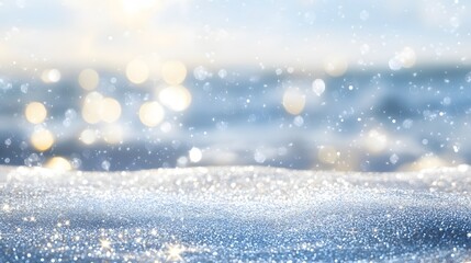 Fototapeta premium Sparkling Glittering Winter Background Scene