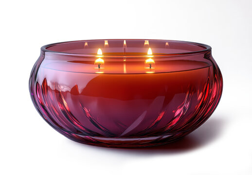 An ultra-realistic digital photography with new scented candle, The transparent glass designed by luxury and allegiant