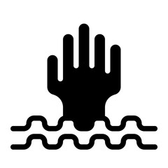 Drown glyph icon