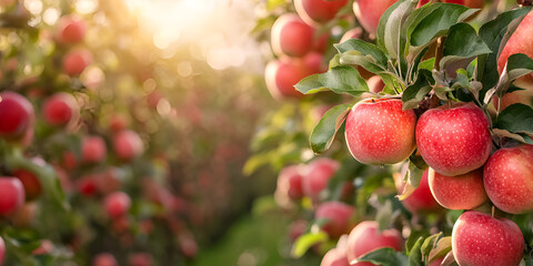Fresh Apples Hanging on the Tree

