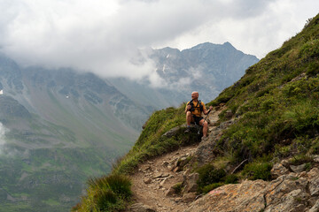 hiking in the mountains