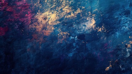 Obraz premium Abstract Blue Gold And Red Textured Painting