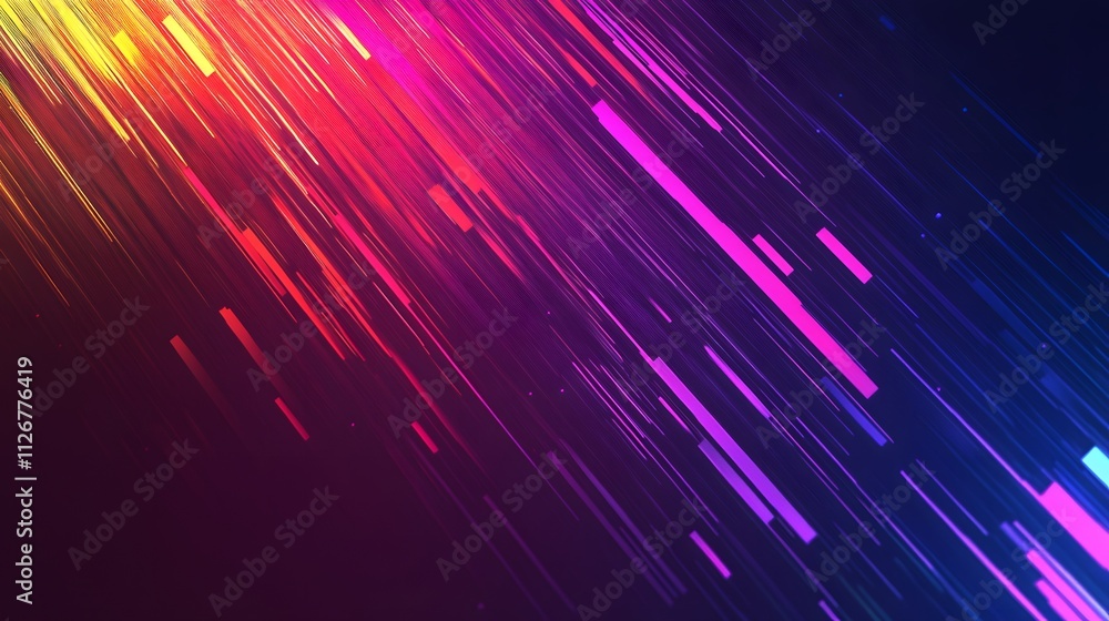 Poster abstract diagonal lines of vibrant color