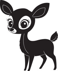 A cute kawaii deer silhouette vector and illustration design
