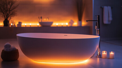 burning candles in the bathroom