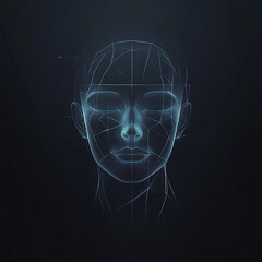 background with glowing face  lines