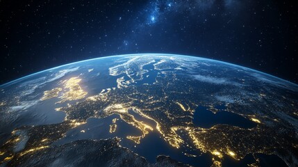 Ultra detailed, photorealistic depiction of Earth from space