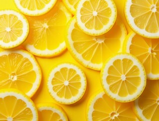 Vibrant Yellow Lemon Slices Background