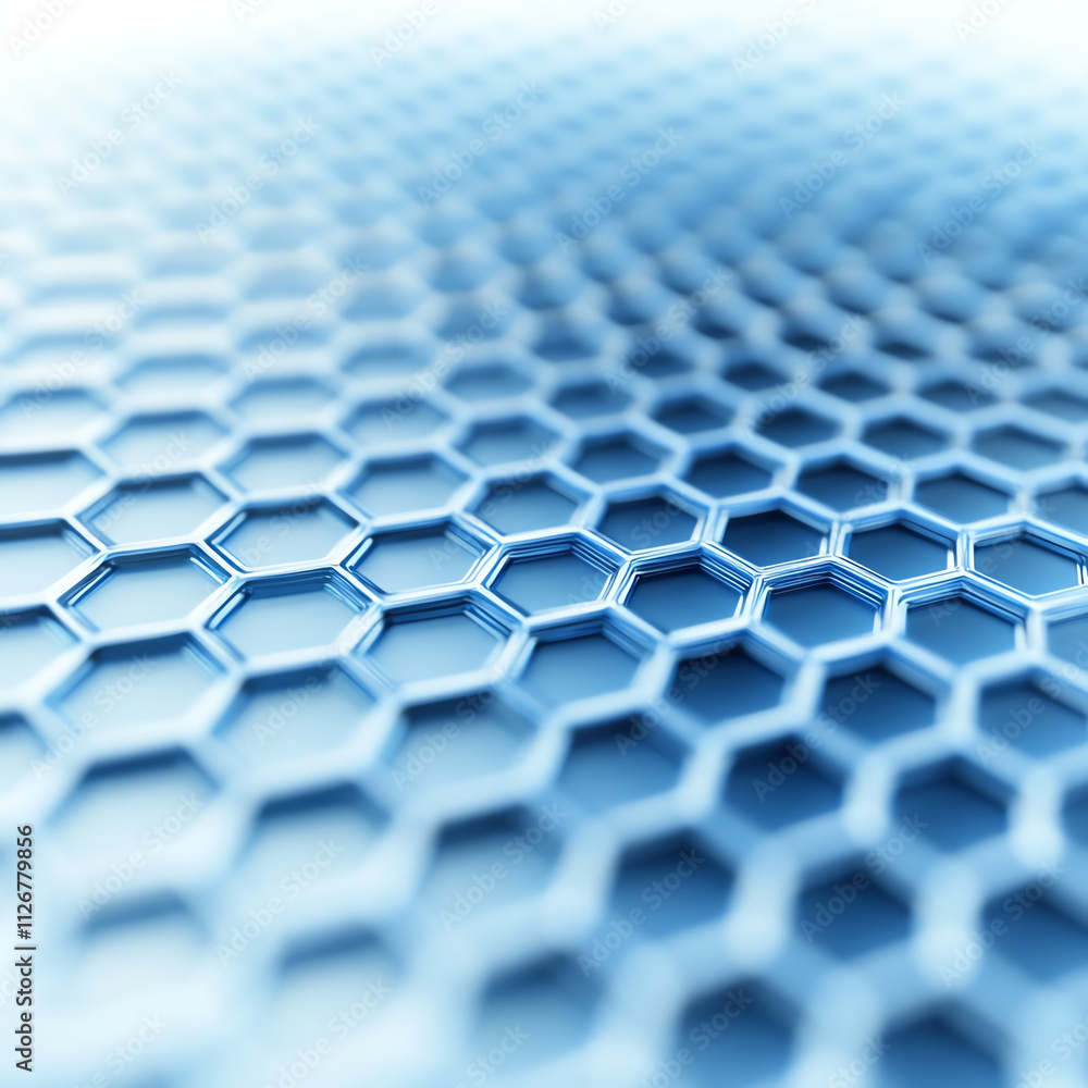 Aufkleber futuristic hexagonal pattern in shades of blue with a smooth texture and modern appeal.