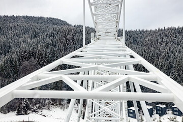 Ferris wheel with beautiful lighting in Bukovel.