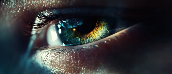 Closeup Macro Photography of a Striking Human Eye with Vibrant Colors
