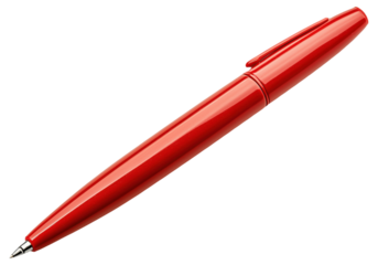 PNG Red ballpoint pen on white background