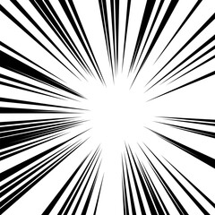 Obraz premium Japanese manga material: Concentrated line Thin type with thick line Horizontal oval space