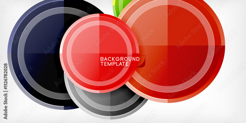 Aufkleber Minimal geometric abstract background. Circle triangle design