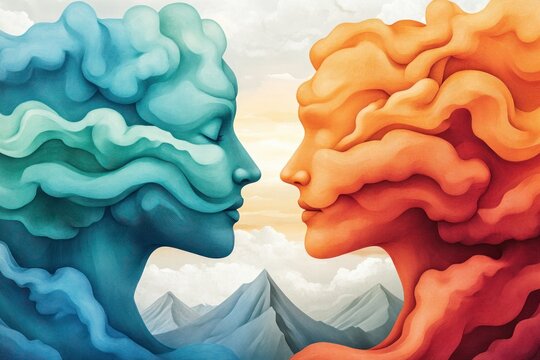 Artistic Depiction of Communication-Focused Sessions Forming Dynamic Pathways, Symbolizing Behavioral Support An Abstract Visual Representation of Therapeutic Dialogue, Interactive Connection, and