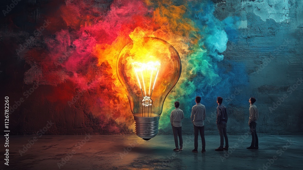 Poster artistic depiction of dynamic group communication exercises visualizing teamwork, collaboration, and