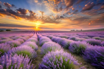 lavender field at sunset