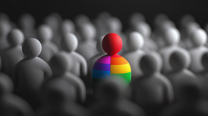 a lot of red and white people illustration with network leadership sign