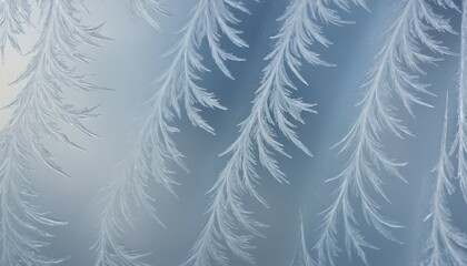 Close-up of frosted glass with soft icy streaks and blurred edges