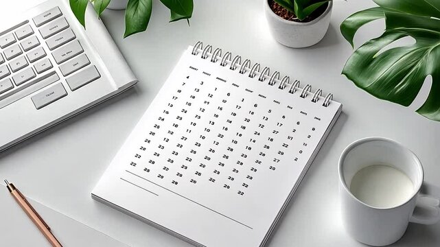 Simple Desk Calendar Mockup 
