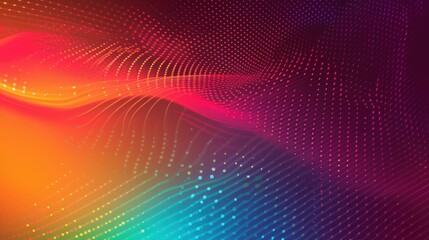 Abstract Colorful Wave Pattern With Dots